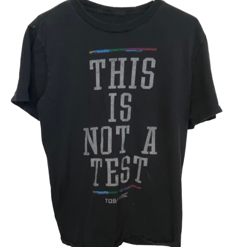 Retro AGED WORN Toby Mac This is Not a Test Christian Rapper Men’s S T-Shirt